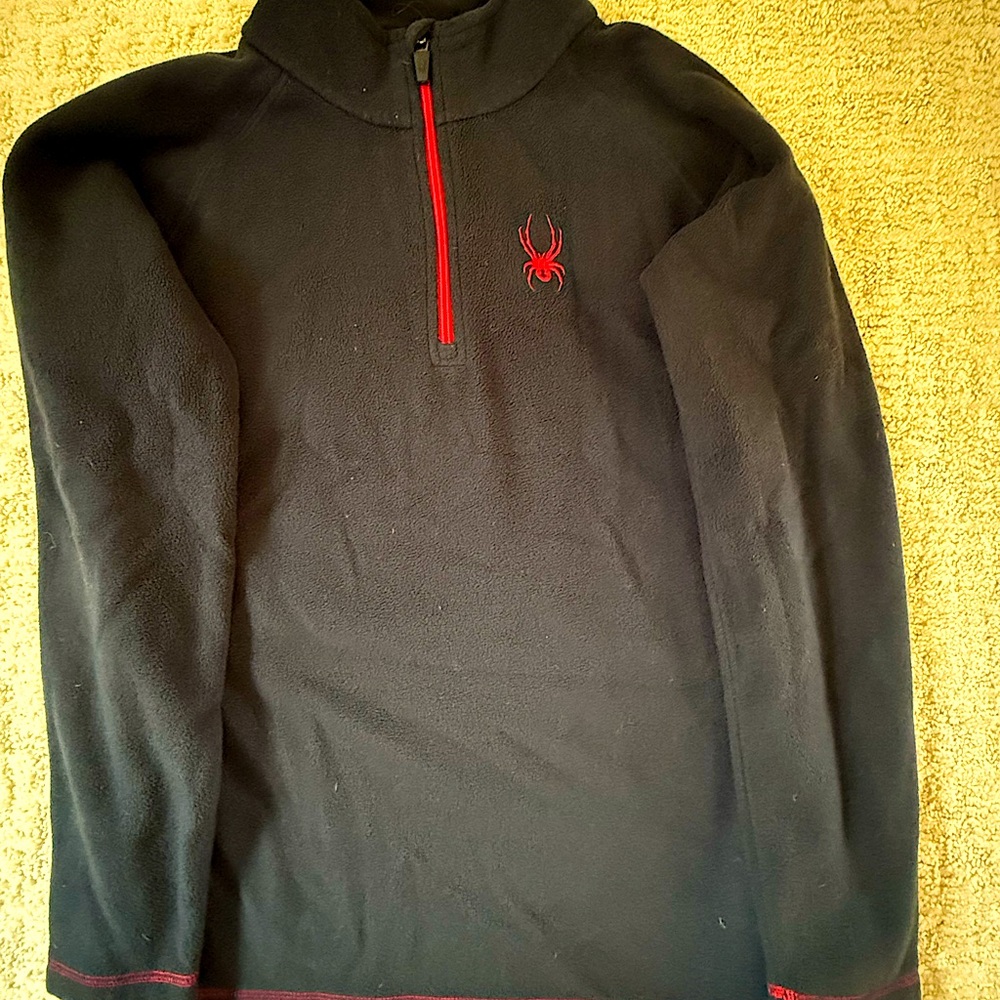 Spyder ski mid layer; black with red details